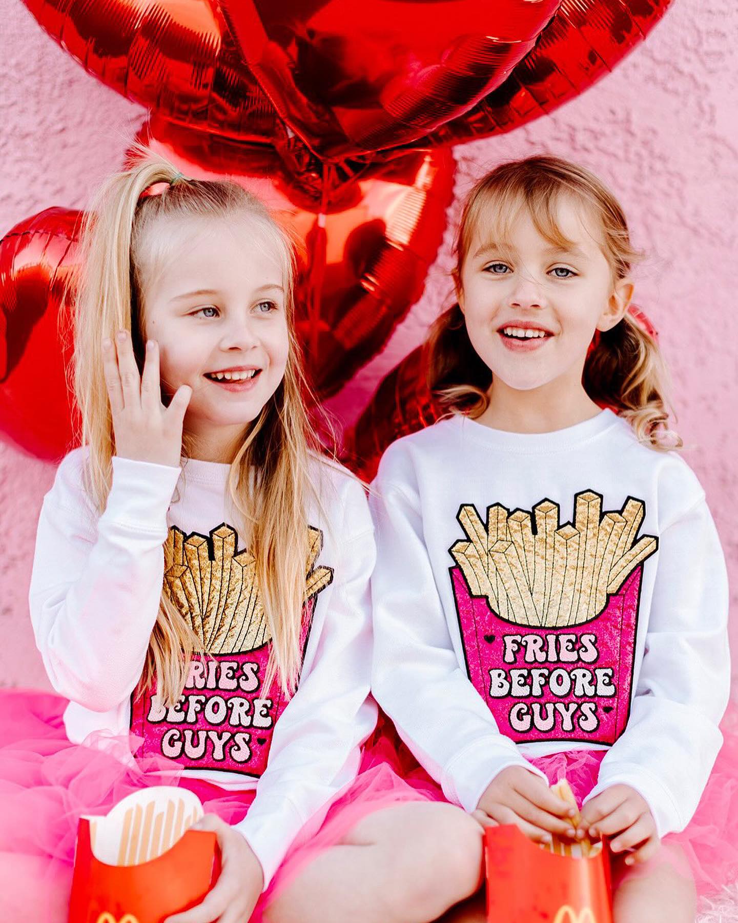 "Fries Before Guys" Patch Sweatshirt