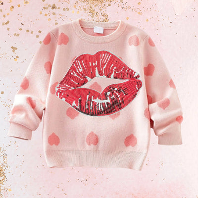 Heart "Lip" Patch Sweater