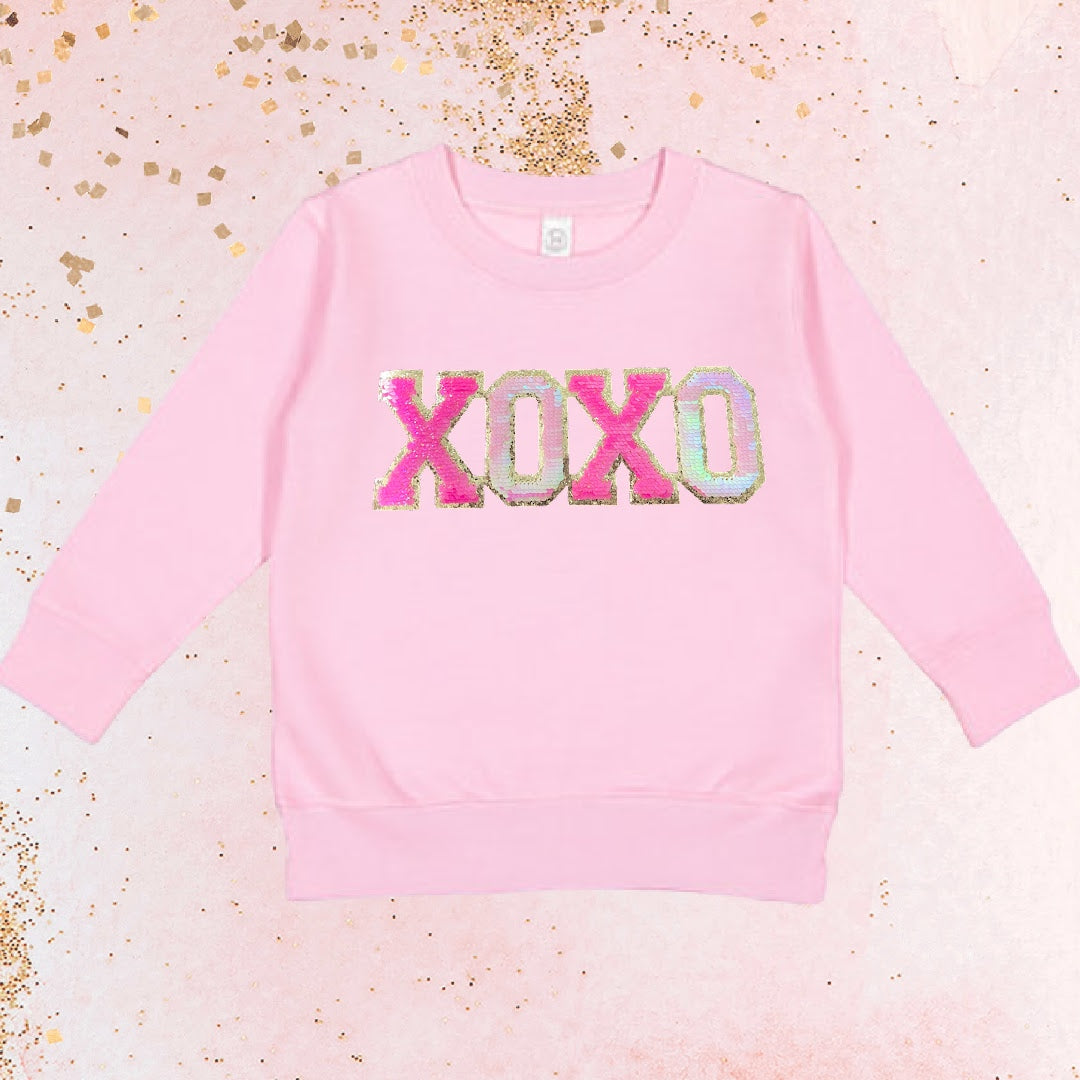 Pink"XOXO" Patch Sweatshirt