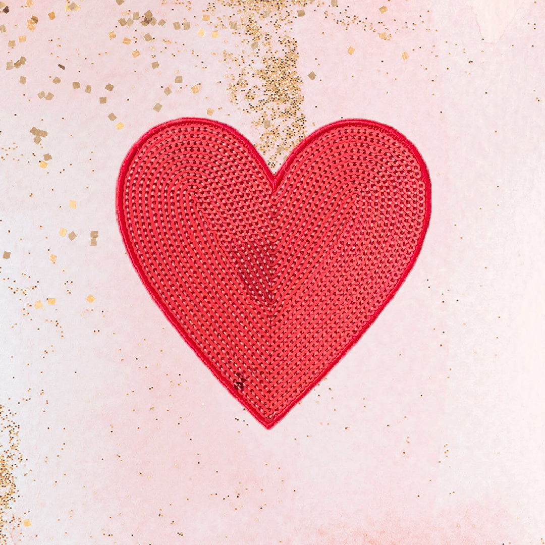 "Sequin Heart " Patch Sweater