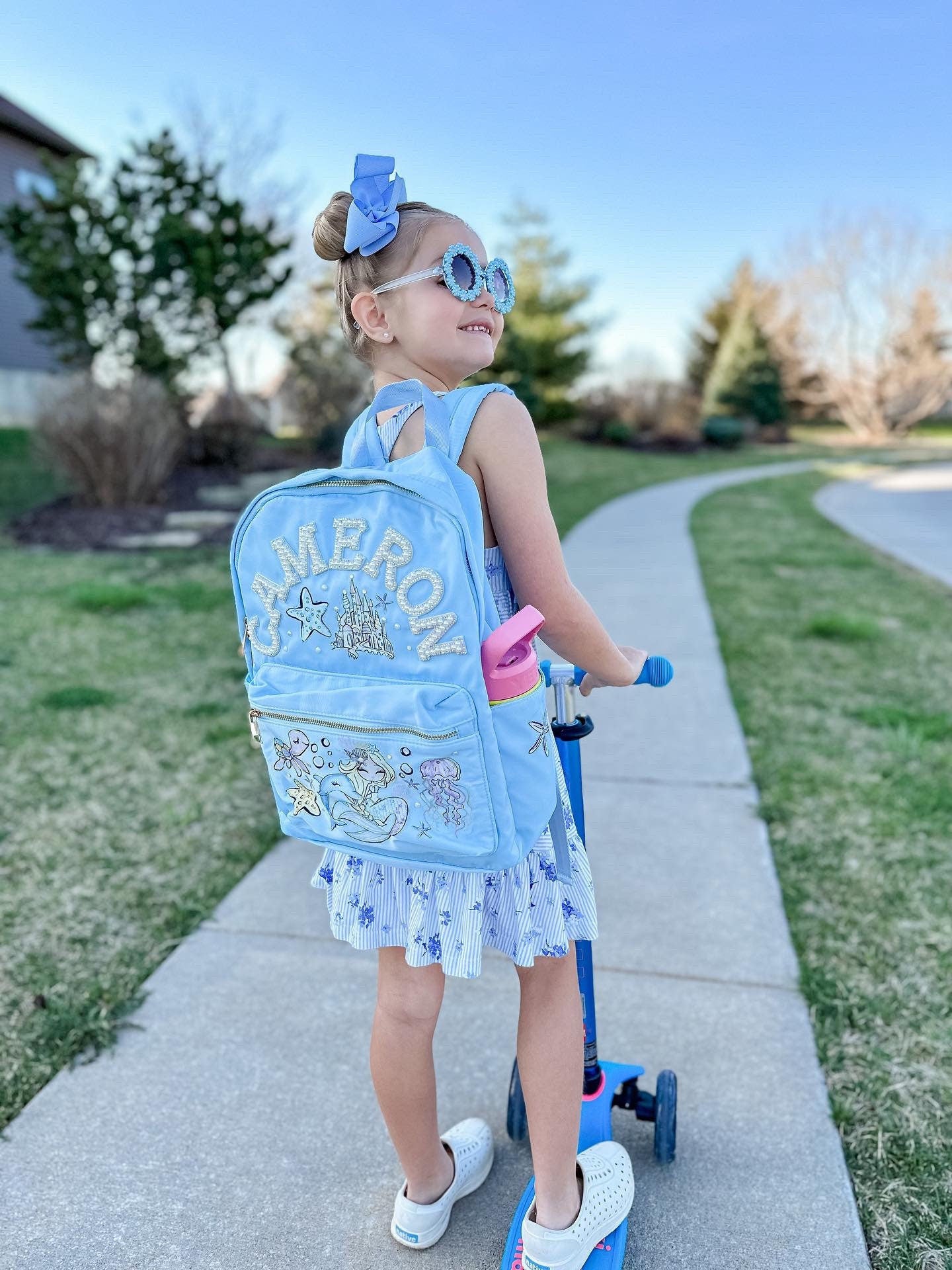 Personalized Backpack, Name Backpack, Back to School School, Backpack Customizable Backpack, Patch Backpack, Mermaid Backpack,Nylon Backpack