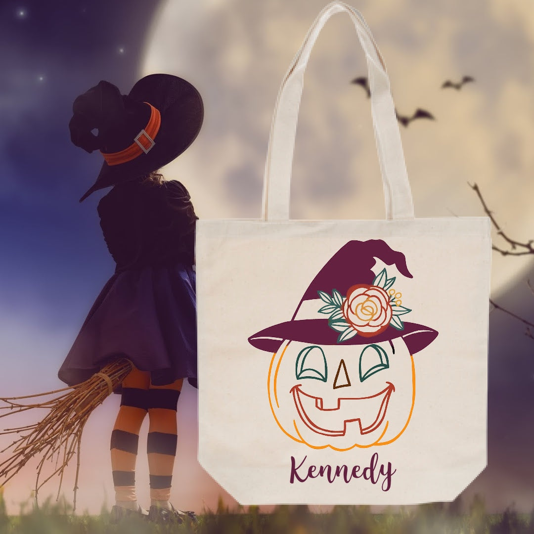 DIY Personalized Halloween Stencil Tote Bag- Natural Canvas
