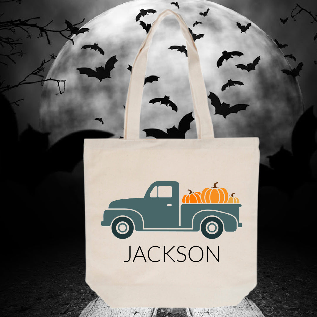 DIY Personalized Halloween Stencil Tote Bag- Natural Canvas
