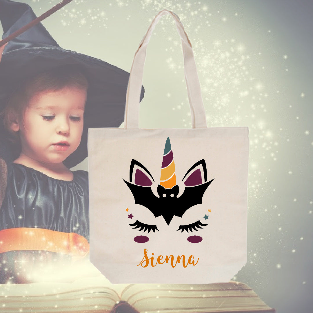 DIY Personalized Halloween Stencil Tote Bag- Natural Canvas