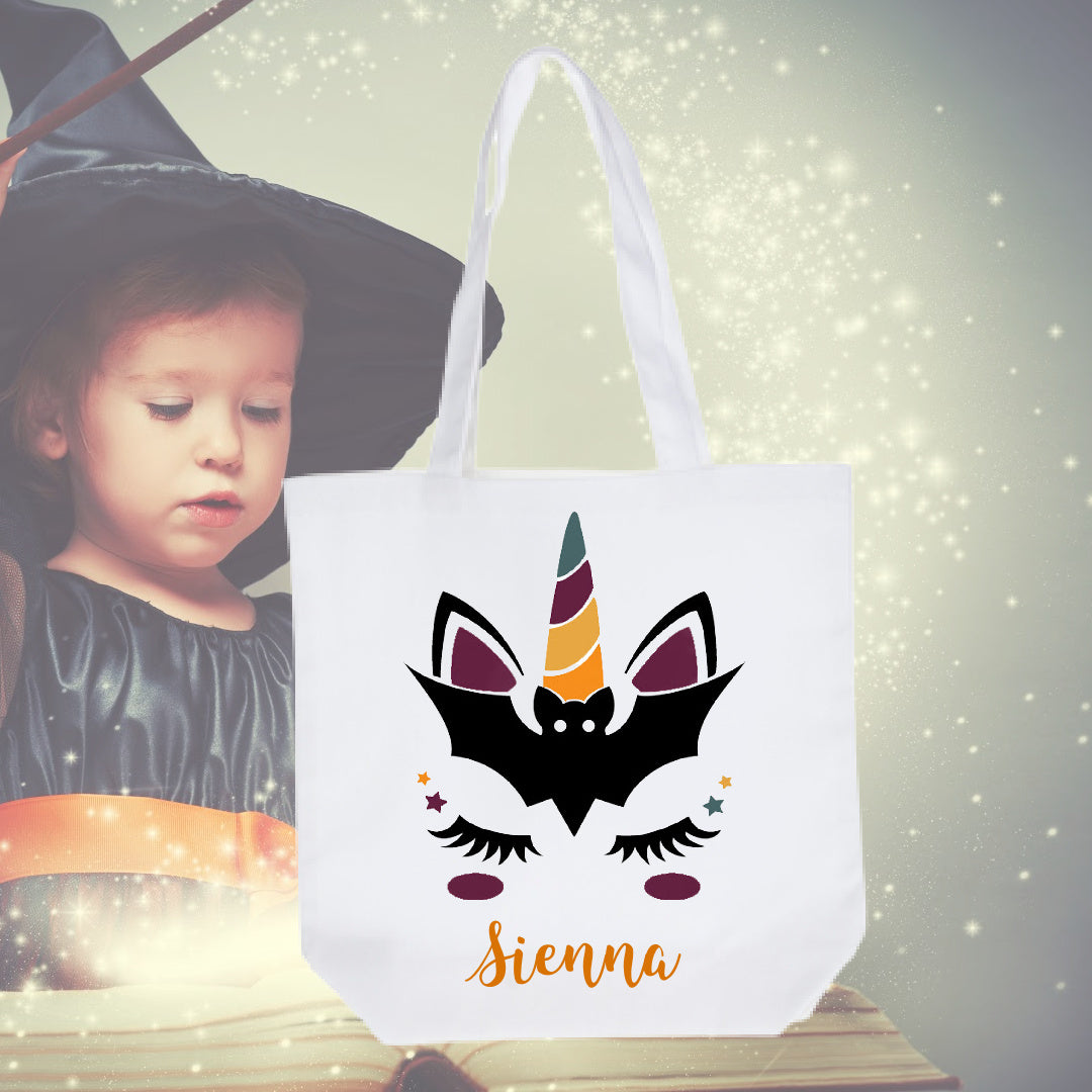 DIY Personalized Halloween Stencil Tote Bag- White Canvas