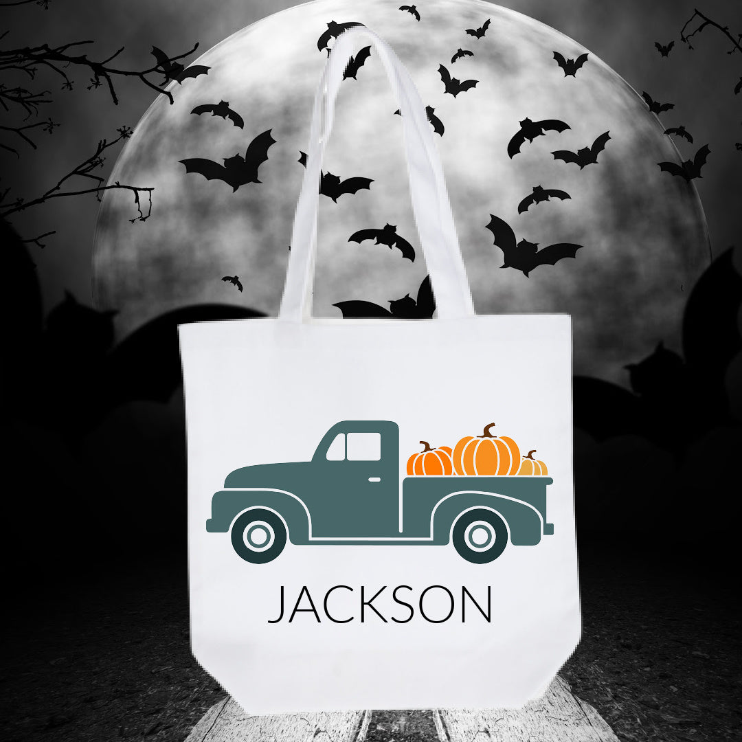 DIY Personalized Halloween Stencil Tote Bag- White Canvas