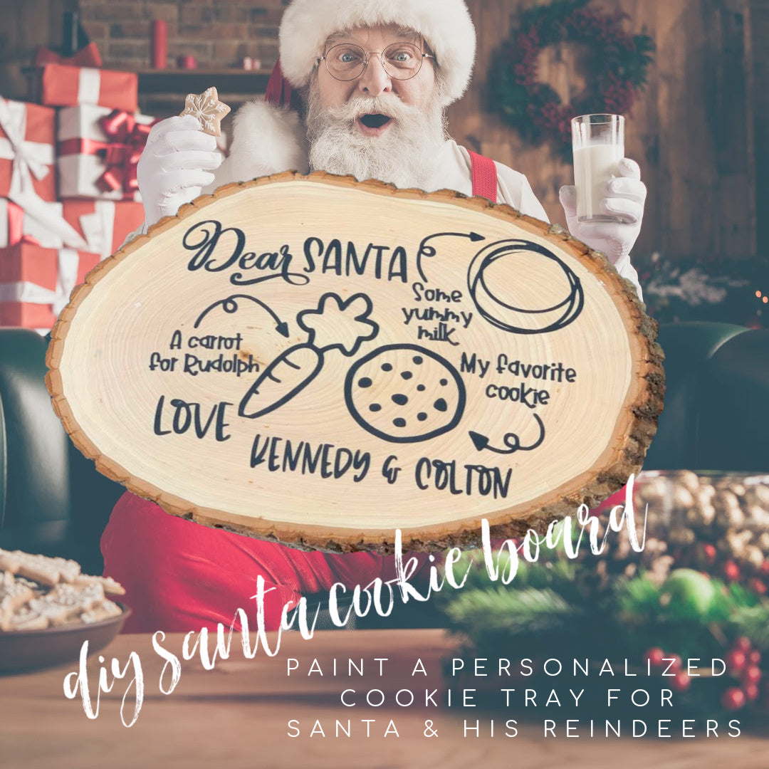 Create Your Own-Stencil Personalized Santa Cookie and Milk Board
