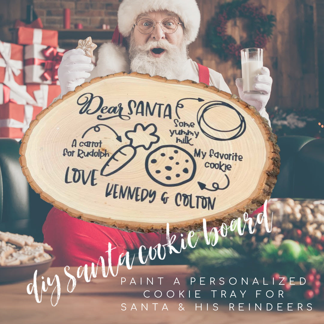 Create Your Own-Stencil Personalized Santa Cookie and Milk Board