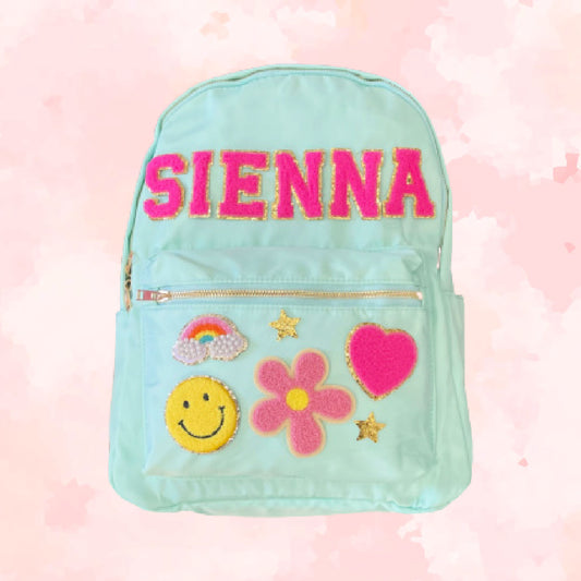 Mint Backpack with Patches
