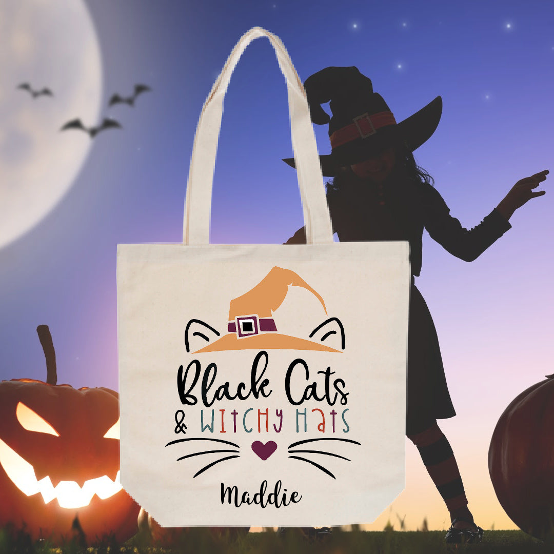 DIY Personalized Halloween Stencil Tote Bag- Natural Canvas