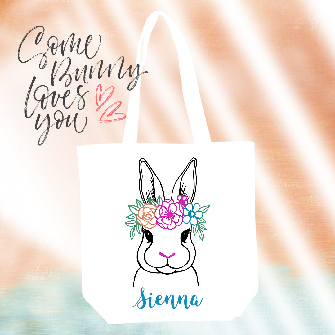 DIY STENCIL TOTE BAG- BUNNY DESIGN