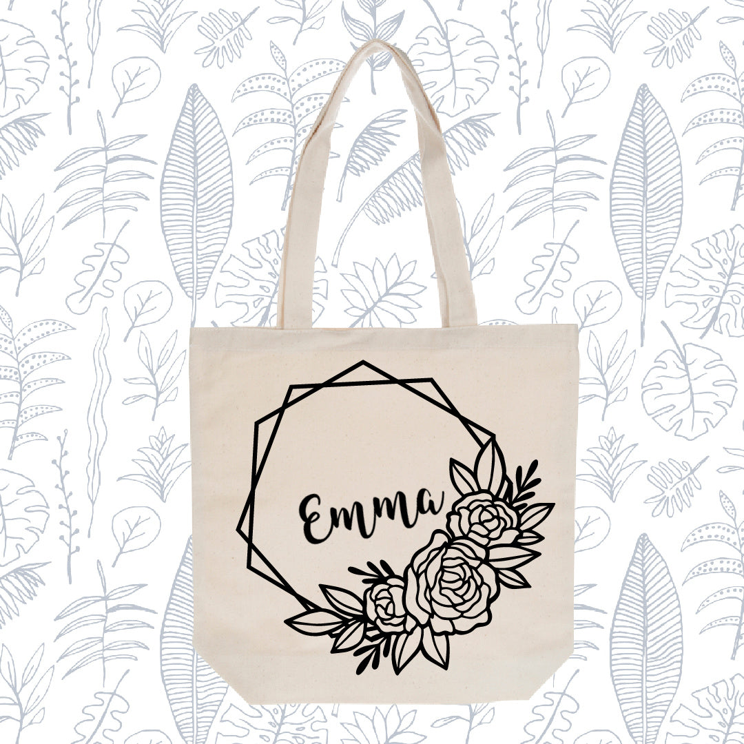 Personalized Stencil Tote Bag Craft Kit- Natural Canvas