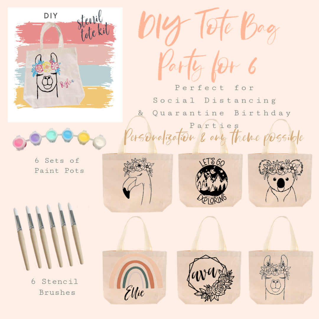 Party in a Box | DIY KIt | Tote Bag Party for 6