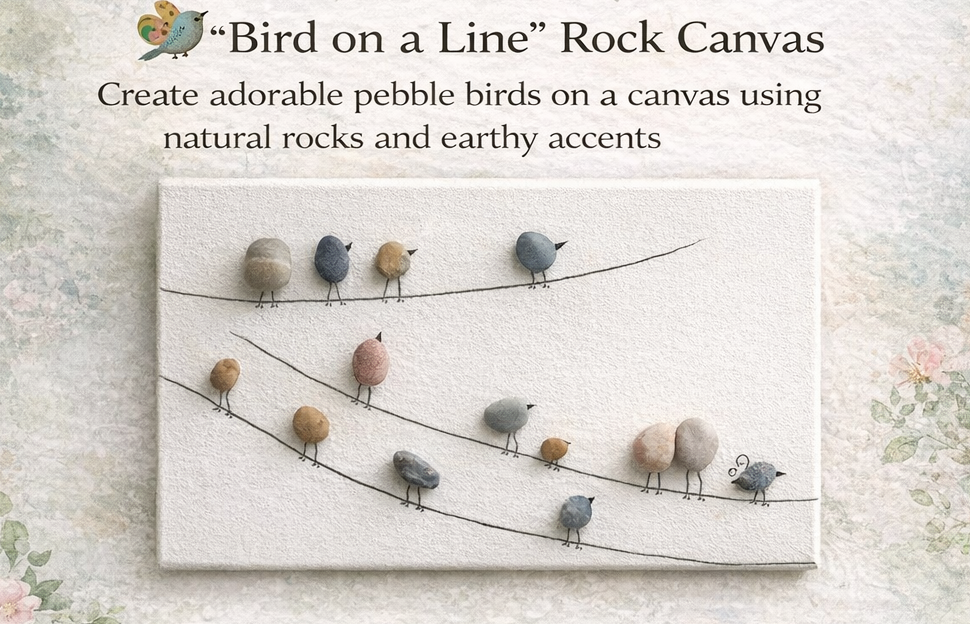 80 "Bird On A Line"  Rock Canvas for "Adams 12 Five Star Schools" (Tax Exempt)