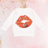 White"Lips" Patch Sweatshirt