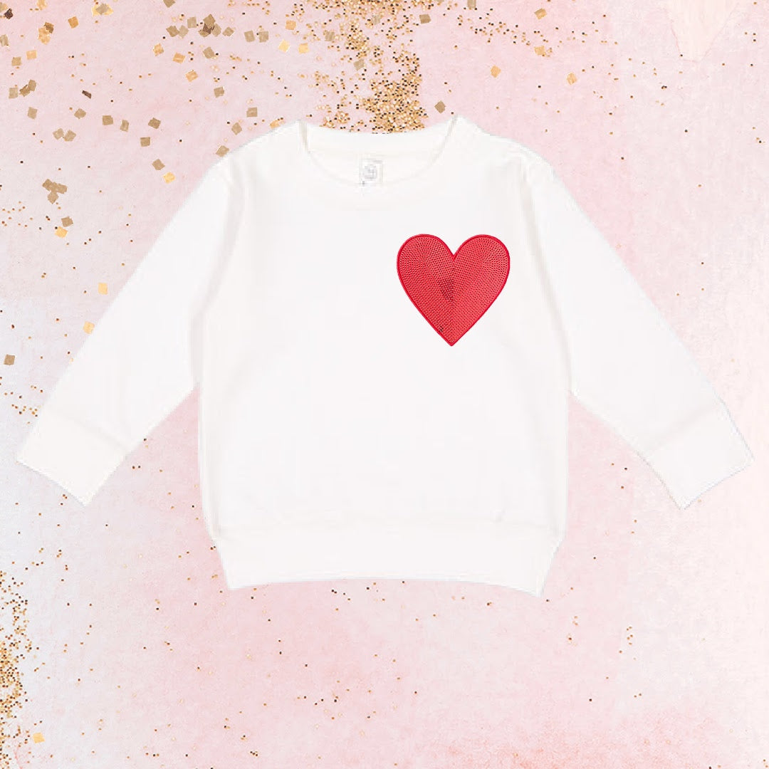 White "One Heart" Patch Sweatshirt