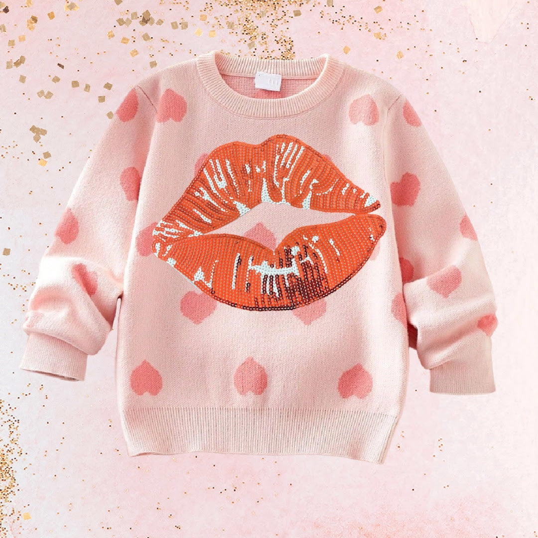 Heart "Lip" Patch Sweater