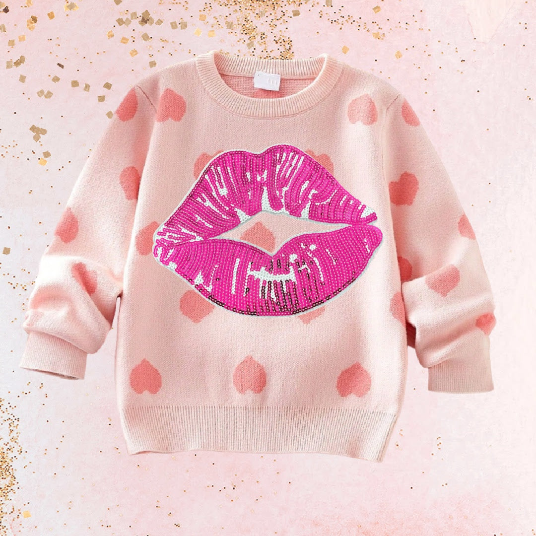 Heart "Lip" Patch Sweater