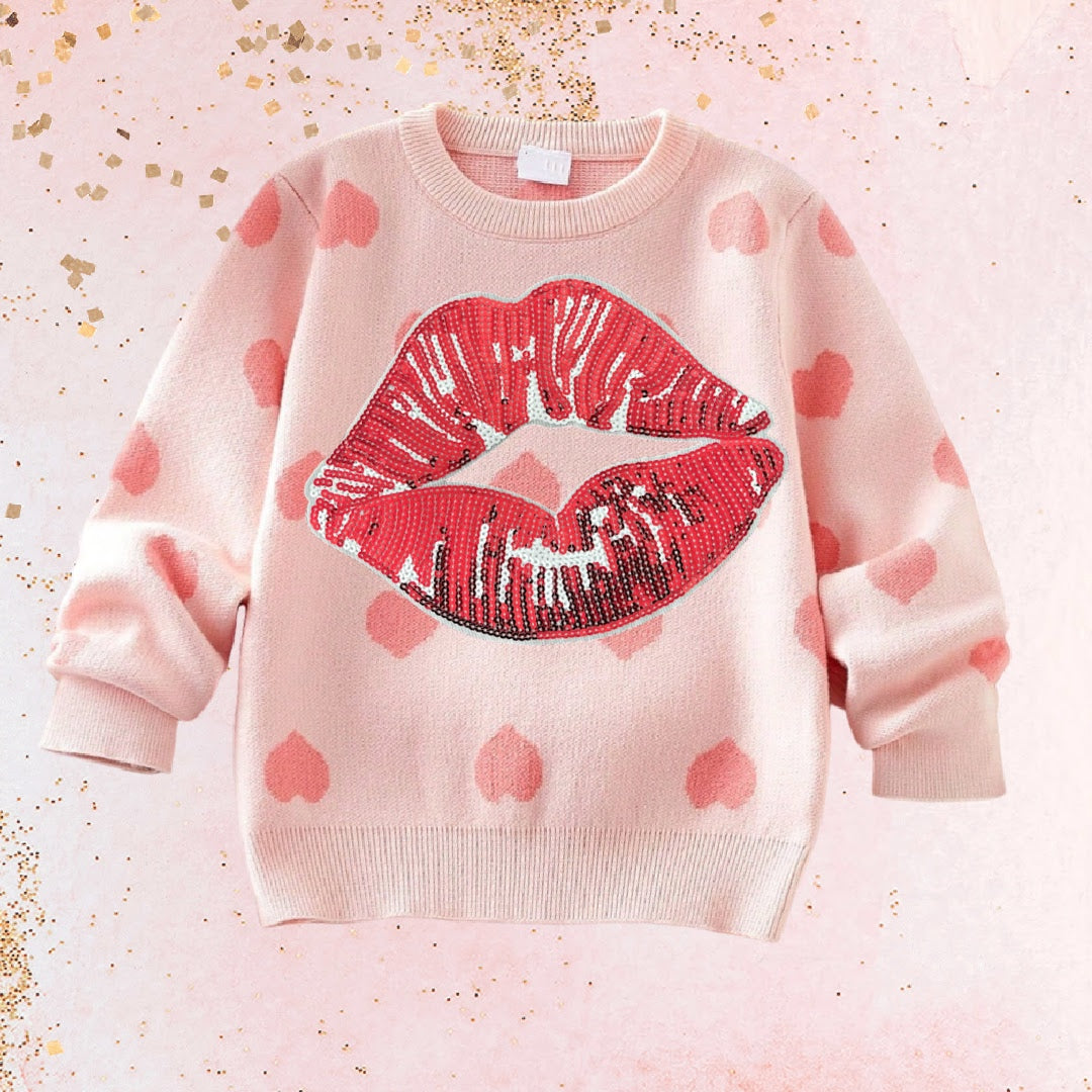 Heart "Lip" Patch Sweater