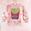 "Fries Before Guys " Patch Sweater