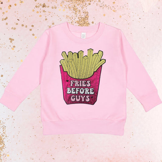 "Fries Before Guys" Patch Sweatshirt