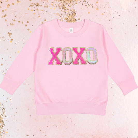 Pink"XOXO" Patch Sweatshirt