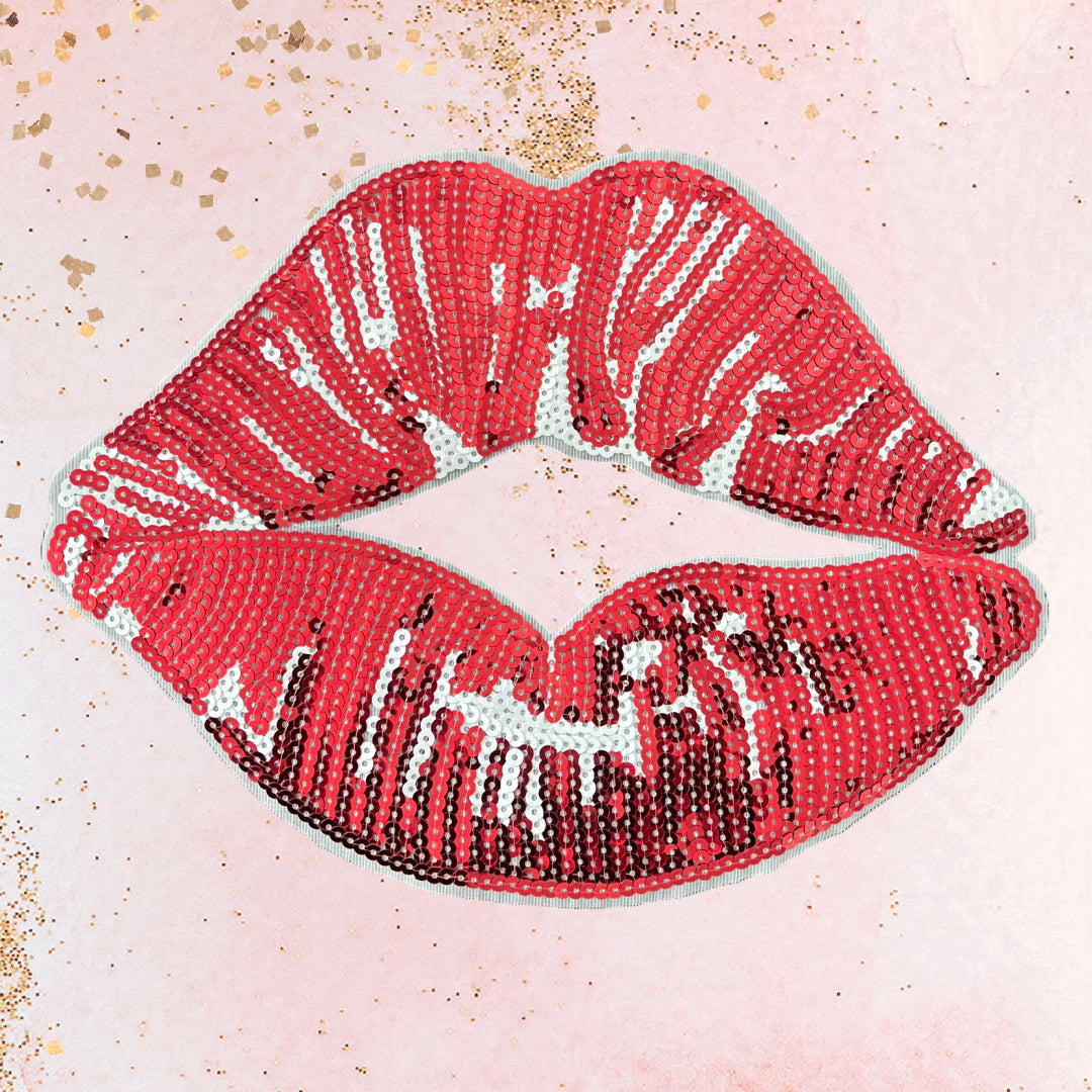 Heart "Lip" Patch Sweater