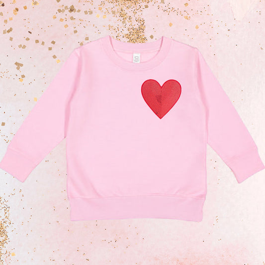 Pink "One Heart" Patch Sweatshirt