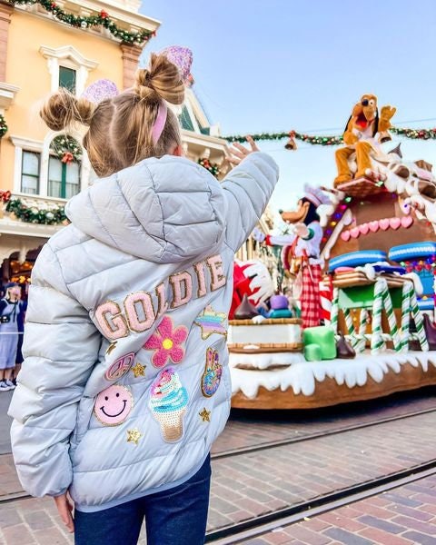 Girls Letter Patch Puffer Jacket | Name Patch Jacket | Toddler Girls Custom Jacket | Personalized Puffer Jacket, Girls Custom Jacket,