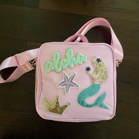 Back to school | Custom lunch bag | Personalized lunchbox | Nylon Lunchbox | Patch lunch bag | Name lunchbox | Pink lunchbox