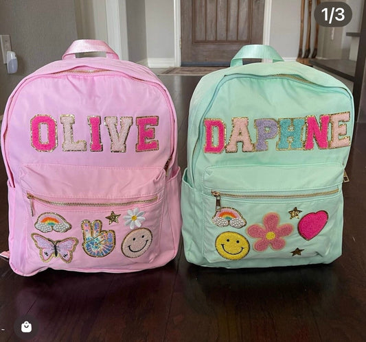 Personalized Backpack, Name Backpack, Back to School School, Backpack Customizable Backpack, Patch Backpack, Girls Backpack, Nylon Backpack