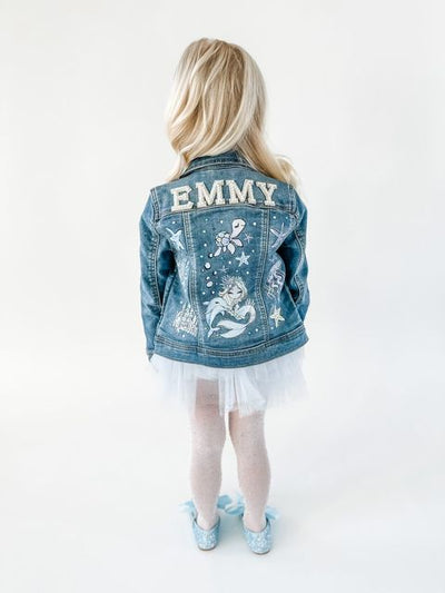 Toddler Graphic Denim Jacket-Mermaid