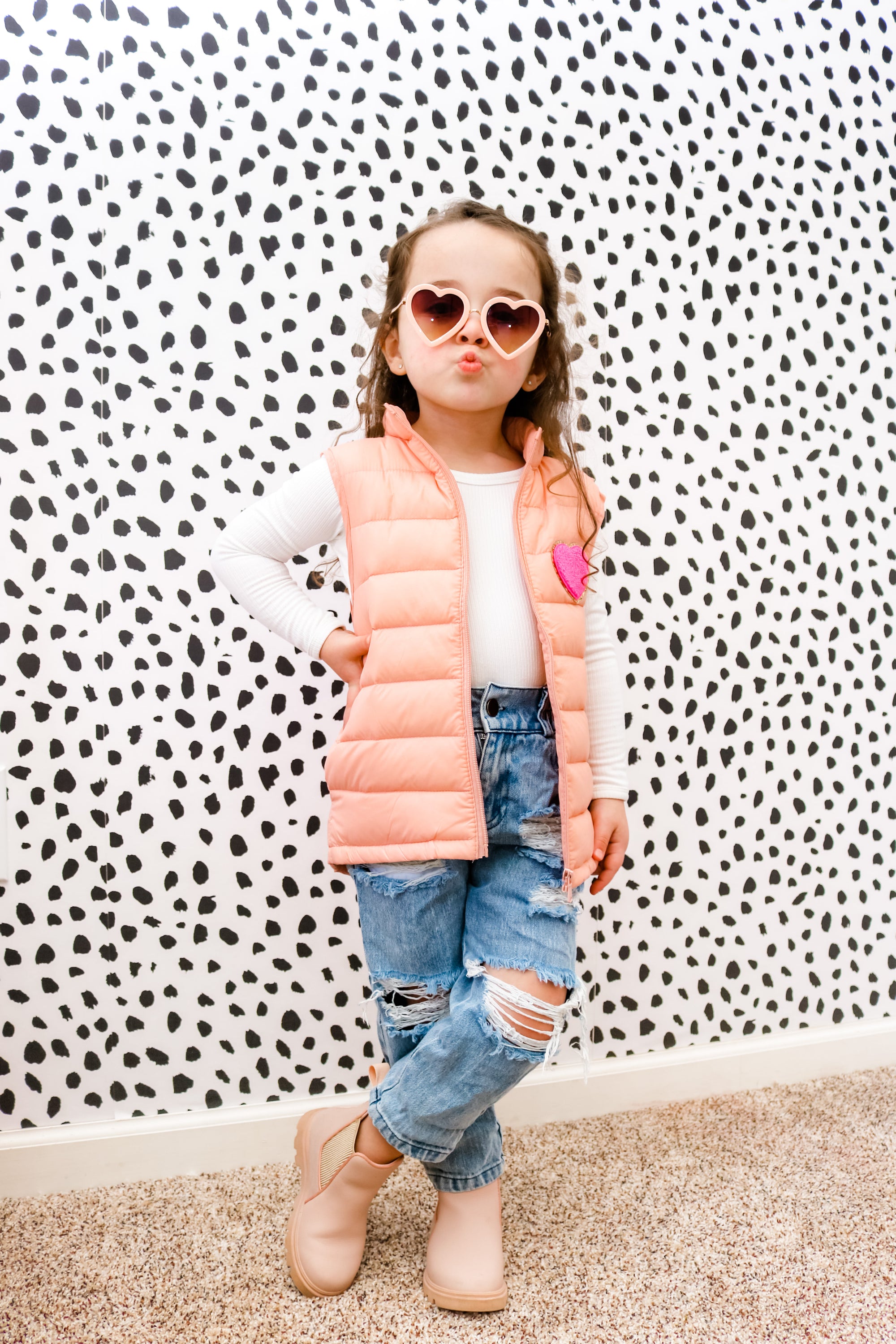 Girls pink puffer vest sale