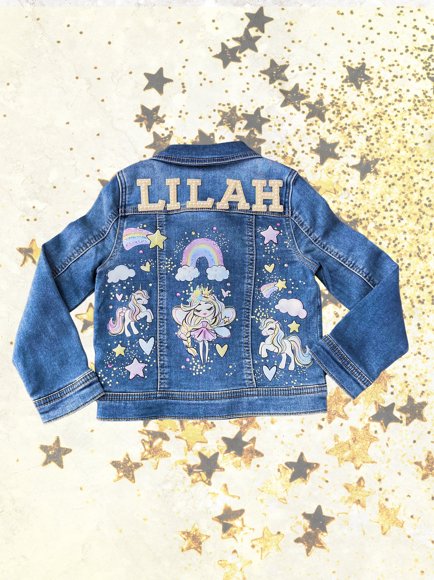 TODDLER GRAPHIC DENIM JACKET-FAIRY