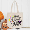 DIY Personalized Halloween Stencil Tote Bag- Natural Canvas