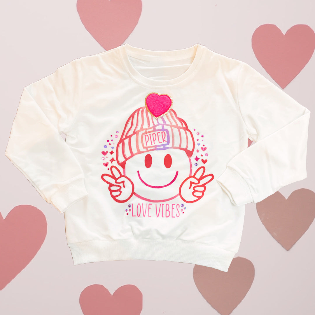 Paint and Iron On Your Own "Love Vibes" Sweatshirt