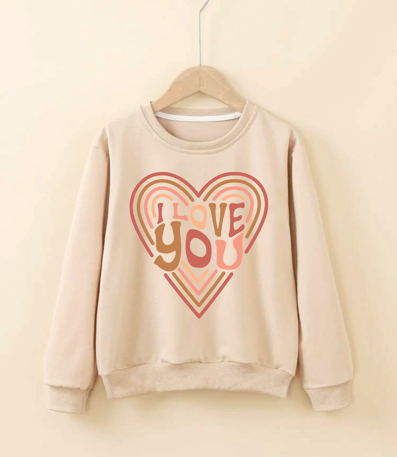 Paint Your Own Valentine Sweatshirt-Apricot (Color)