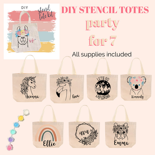 DIY STENCIL TOTES - PARTY FOR 7