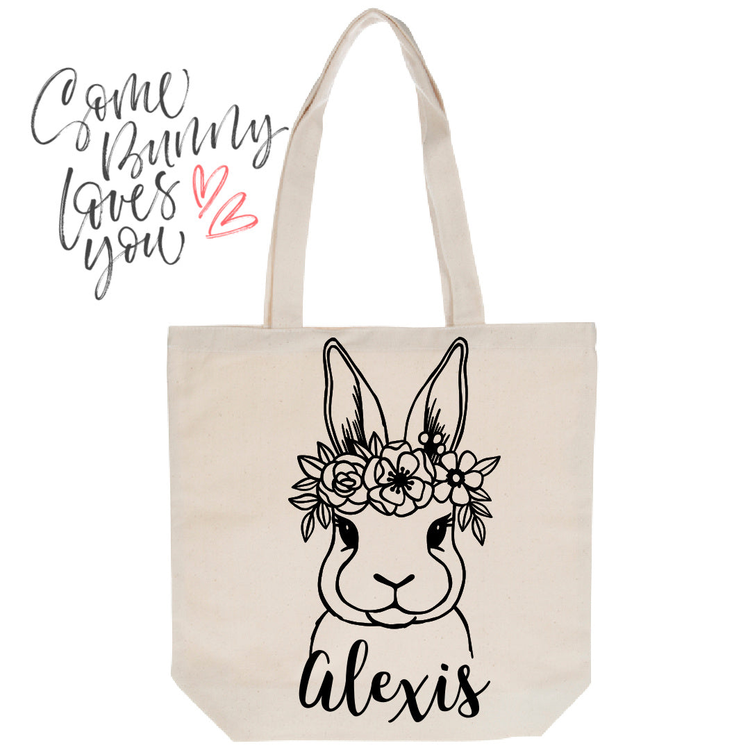 Personalized Knitting Tote Bag, Custom Name Canvas Gifts For Women