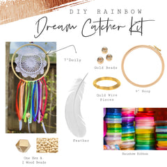 Rainbow Dream Catcher Kit - Create Art, Party IN A BOX